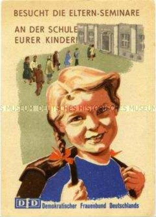 Werbung des Demokratischen Frauenbundes für Eltern-Seminare