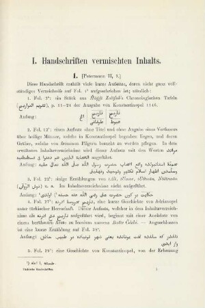 I. Handschriften vermischten Inhalts