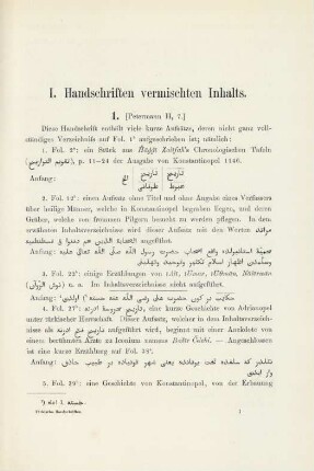 I. Handschriften vermischten Inhalts