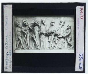 Havelberg, Dom, Lettner : Detail, Christus vor Pilatus