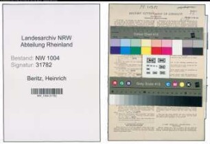 Entnazifizierung Heinrich Beritz , geb. 01.09.1908 (Arbeiter)