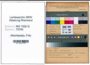 Entnazifizierung Fritz Alischewsky, geb. 17.12.1905 (Automechaniker)