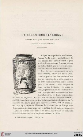 3. Pér. 8.1892: La céramique italienne d'après quelques livres nouveaux, 2