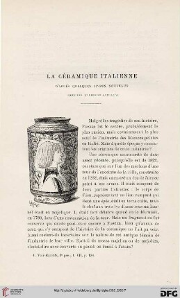 3. Pér. 8.1892: La céramique italienne d'après quelques livres nouveaux, 2