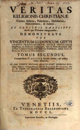 Veritas religionis christianae contra atheos ... demonstrata, 2