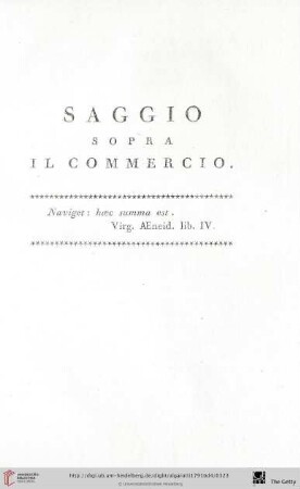 Saggio sopra il commercio