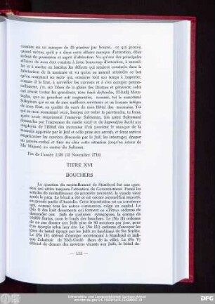 Titre XVI Bouchers