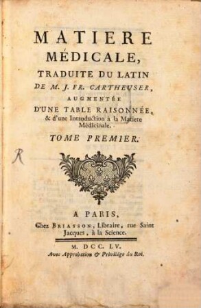 Matiere Médicale : Traduite Du Latin, Tome Premier