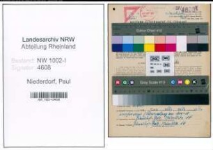 Entnazifizierung Paul Niederdorf, geb. 01.03.1896 (Werkmeister)