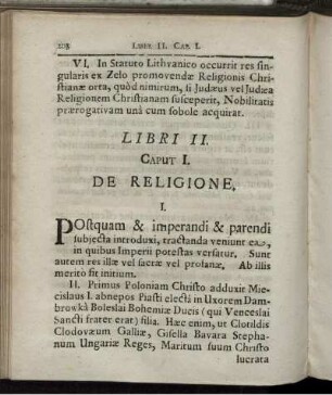 Libri II. Caput I. De Religione