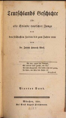 Teutschlands Geschichte : für alle Stände teutscher Zunge ; von den frühesten Zeiten bis zum Jahre 1832. 4, Die neueste Zeitgeschichte von 1806 - 1832