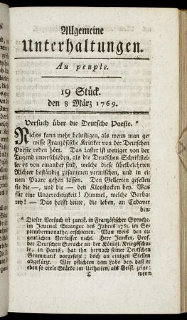 19 Stück. d. 8. März 1769.