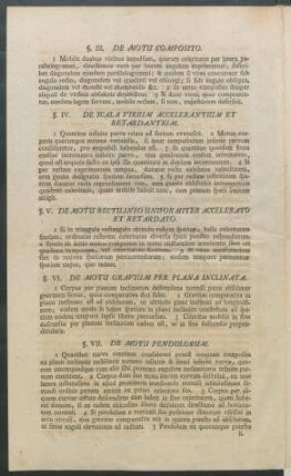 §. VI. De Motu Gravium Per Plana Inclinata