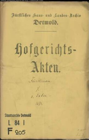 Fürstenau, Theophilus gegen Albert von Exter, Meier zu Iggenhausen - Schuldforderung