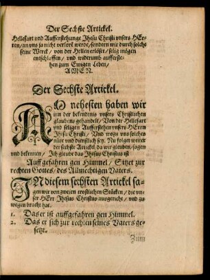 Der Sechste Artickel.