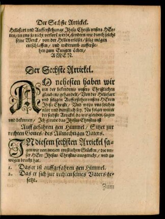 Der Sechste Artickel.
