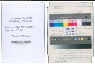 Entnazifizierung Wilhelm Tischer , geb. 16.02.1907 (Beamter)