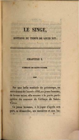 Le singe : histoire du temps de Louis XIV. 1666, 1