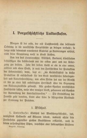I. Vorgeschichtliche Kulturstufen.
