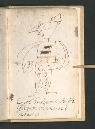 [Zeichnung; Handschriftliche Notizen.]