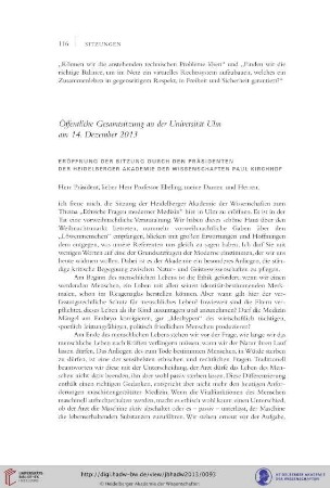 Öffentliche Gesamtsitzung an der Universität Ulm am 14. Dezember 2013