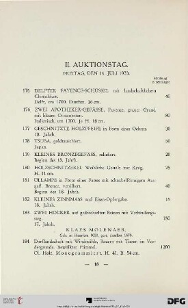II. Auktionstag: Freitag, den 14. Juli 1933 (Nr. 175-355)