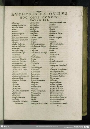 Authores Ex Quibus Hoc Opus Concinnatum Est