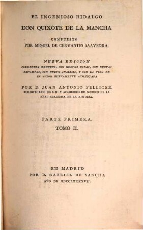 El Ingenioso Hidalgo Don Quixote De La Mancha, 1,2