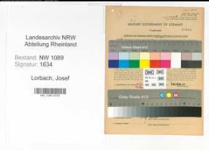 Entnazifizierung Josef Lorbach , geb. 16.11.1904 (Brandmeister)