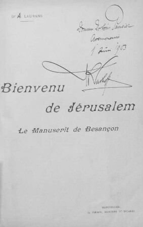 Bienvenu de Jérusalem : le manuscrit de Besançon
