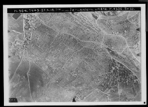 C. Jerusalem, Teilbilder der Alt- und Neustadt (mehr oder weniger Vertikalaufnahmen) mit engem Gesichtsfeld: russische Kolonie, Jaffa-Straße, Birket Mamilla, Ratisbonne-Schule, wie 799 mit südöstlicher Fortsetzung bis zur Zitadelle, Birket es-Sultan, Bahnhof