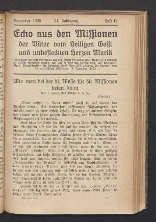 Heft 12 Dezember 1920