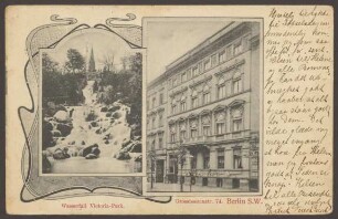Ansichtskarte Wasserfall Viktoriapark und Großbeerenstraße 74 [2/2]