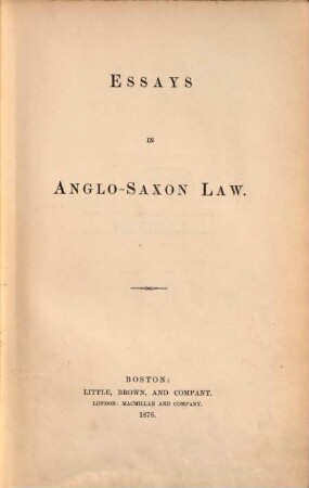 Essays in Anglo-Saxon law