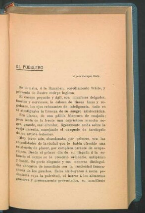 El pueblero : A José Enrique Rodó.