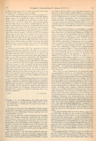 749-751 [Rezension] Sevenster, Jan N., Bultmanniana
