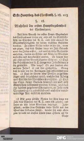 Erste Hauptbegebenheit des Christenthums