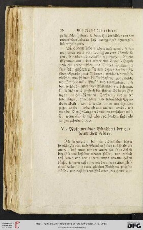 VI. Nothwendige Gleichheit der ordentlichen Lehrer