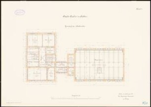 Eichungsamt mit Rentenbank, Staatsarchiv, Stettin: Staatsarchiv: Grundriss 1. OG 1:100
