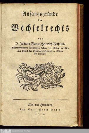 Anfangsgründe des Wechselrechts