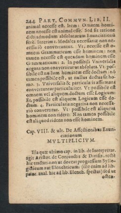 Cap. VIII. & ult. De Affectionibus Enunciationum Mvltiplicivm.