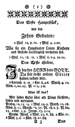 I. Der Kleine Catechismi Lutheri enthält:
