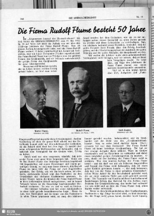 Die Firma Rudolf Flume besteht 50 Jahre