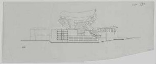 Eingeladener Wettbewerb Staatsbibliothek der Stiftung Preußischer Kulturbesitz (nicht realisiert) – Nordansicht. Berlin-Tiergarten, Potsdamer Straße