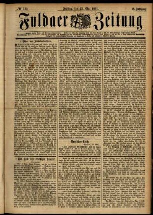 Ausgabe vom Freitag, den 22. Mai 1891.