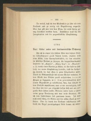 1795 Aus: Ueber naive und sentimentale Dichtung