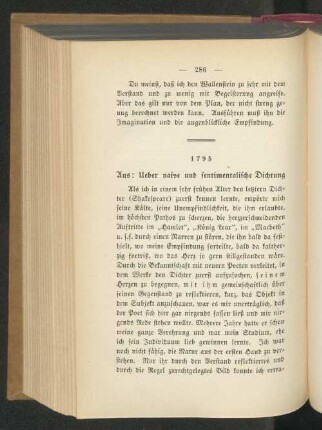 1795 Aus: Ueber naive und sentimentale Dichtung