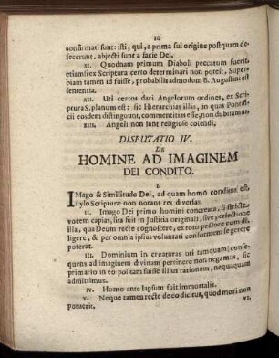 Disputatio IV. De Homine Ad Imaginem Dei Condito