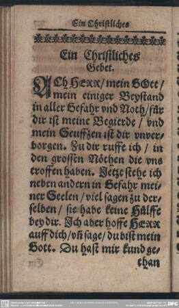Ein Christliches Gebet
