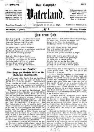Das bayerische Vaterland. 1872 = Jg. 4, 1 - 6